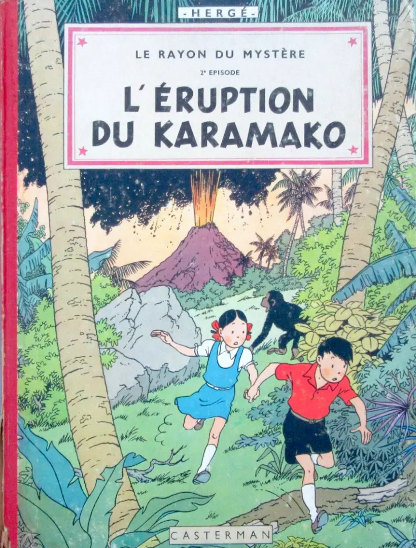 Couverture de l'album Les Aventures de Jo, Zette et Jocko Tome 4 Le Rayon du Mystère 2e épisode, L'éruption du Karamako