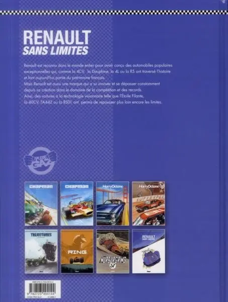 Verso de l'album Renault sans limites