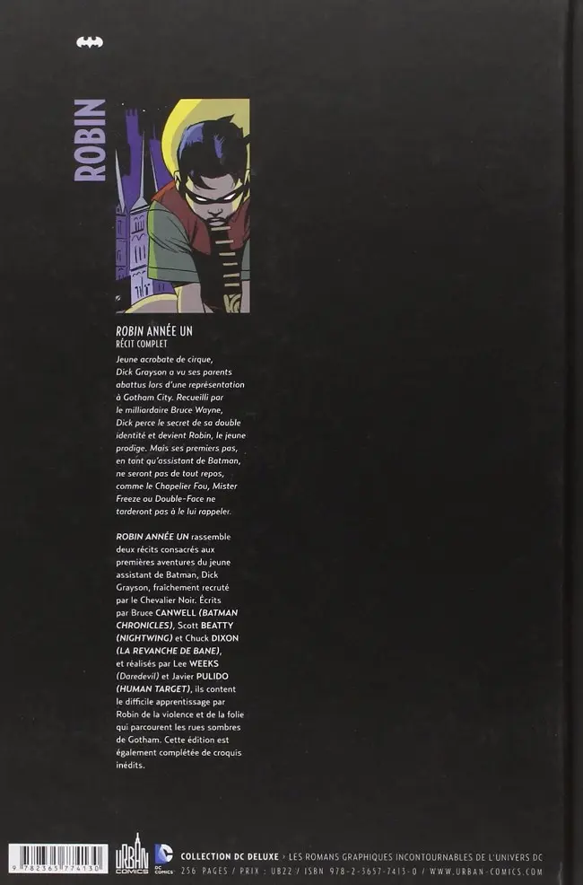 Verso de l'album Robin : Année un