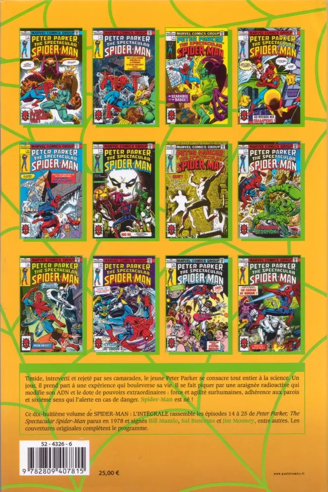 Verso de l'album Spectacular Spider-Man Tome 2 1978