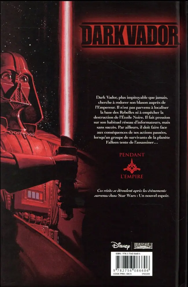 Verso de l'album Star Wars - Dark Vador Tome 4 La Cible
