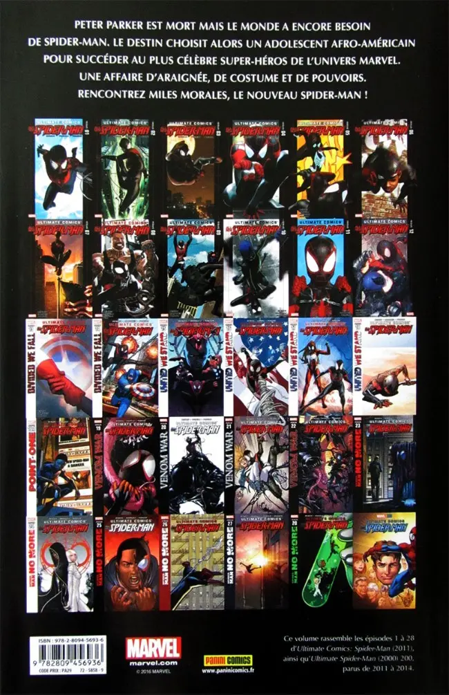 Verso de l'album Ultimate Comics Spider-Man Tome 1