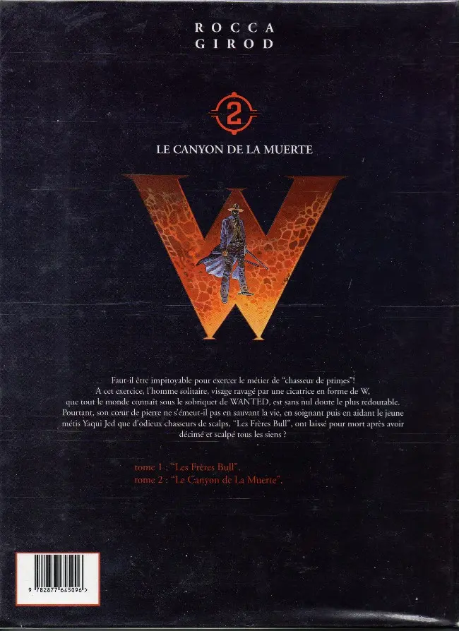Verso de l'album Wanted Tome 2 Le canyon de la muerte