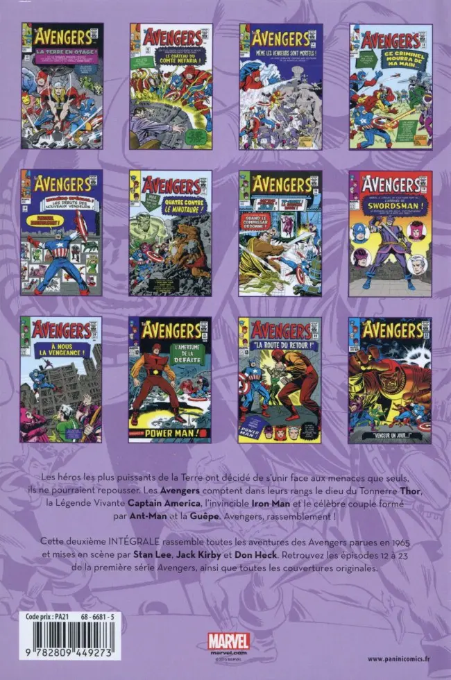 Verso de l'album The Avengers - L'intégrale Tome 2 1965