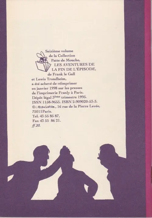 Verso de l'album Les Aventures de la fin de l'épisode