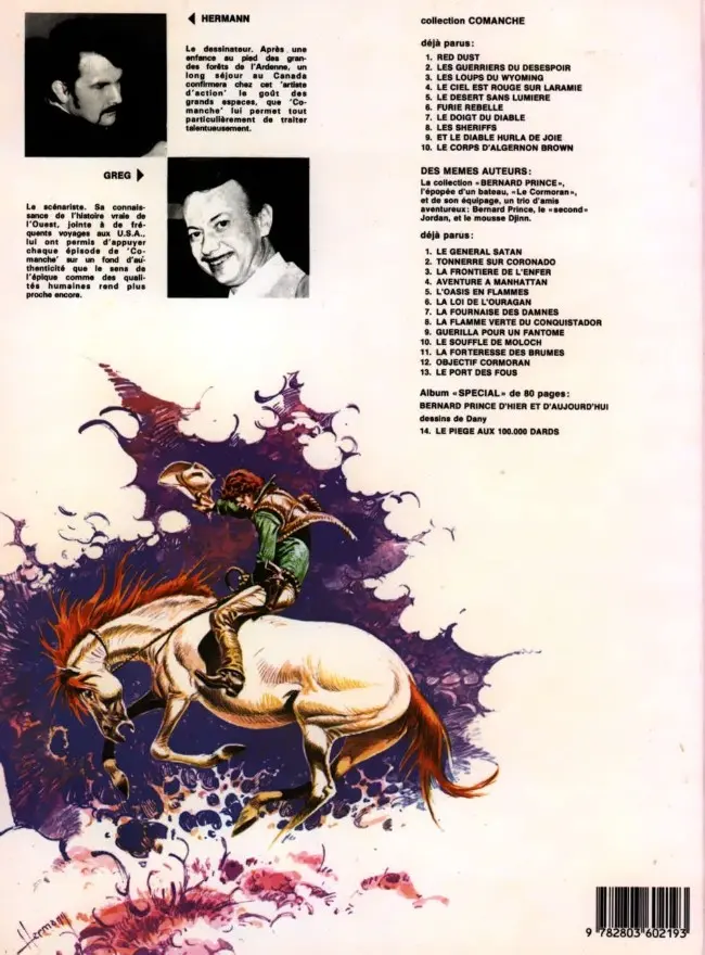 Verso de l'album Comanche Tome 5 Le désert sans lumière