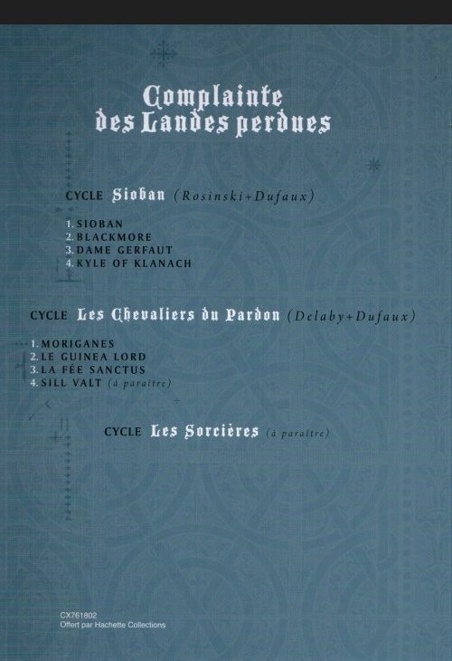 Verso de l'album Complainte des Landes perdues Tome 1 Sioban