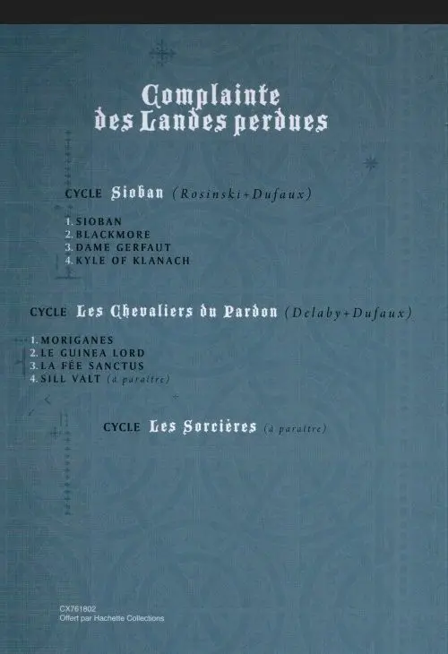 Verso de l'album Complainte des Landes perdues Sioban Tome 1 Sioban