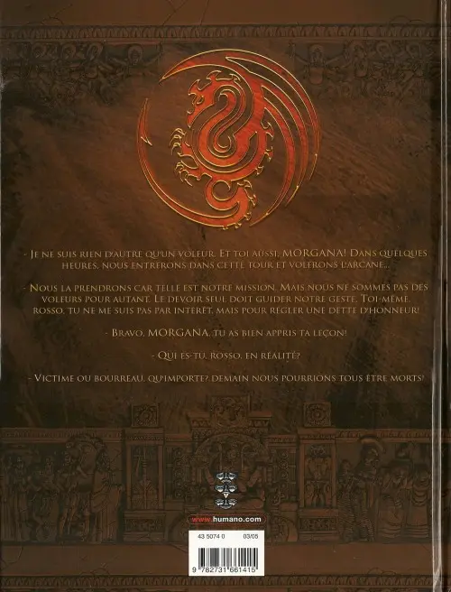 Verso de l'album Morgana Tome 1 La porte du ciel