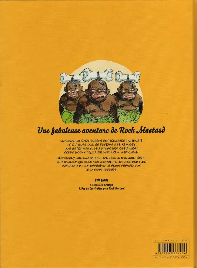 Verso de l'album Rock Mastard Tome 2 Echec à la gestapo