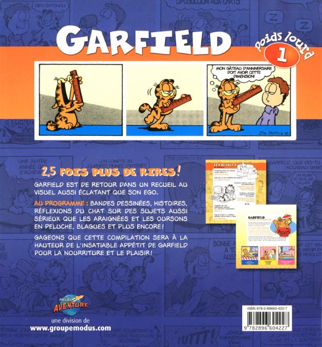 Verso de l'album Garfield Poids lourd 1