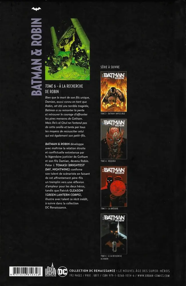 Verso de l'album Batman & Robin Tome 6 À la recherche de Robin