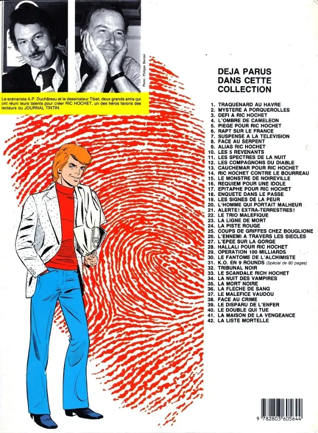 Verso de l'album Ric Hochet Tome 42 La liste mortelle