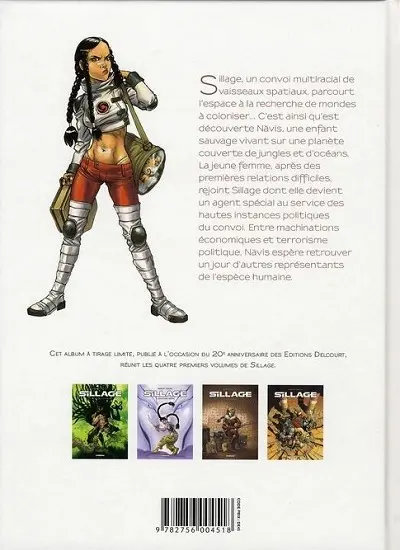 Verso de l'album Sillage Premières armes