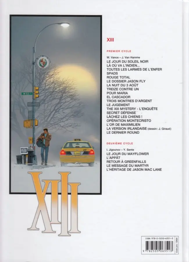 Verso de l'album XIII Tome 24 L'Héritage de Jason Mac Lane