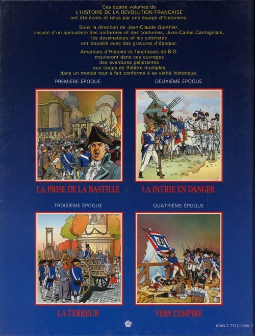 Verso de l'album Histoire de la révolution française première époque La prise de la Bastille