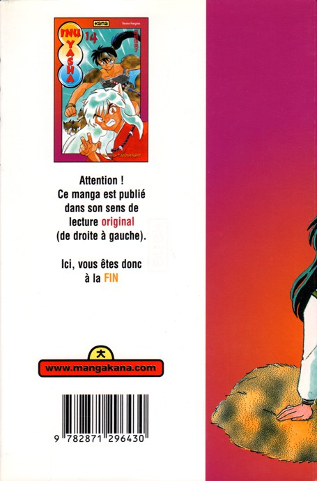 Verso de l'album Inu Yasha 14