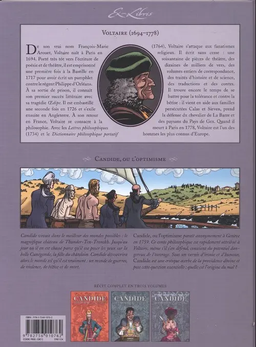 Verso de l'album Candide ou l'optimisme Volume 3