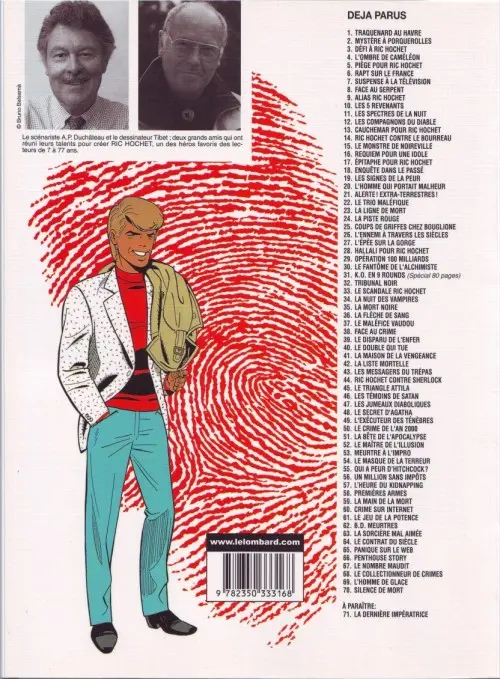 Verso de l'album Ric Hochet Tome 40 Le double qui tue