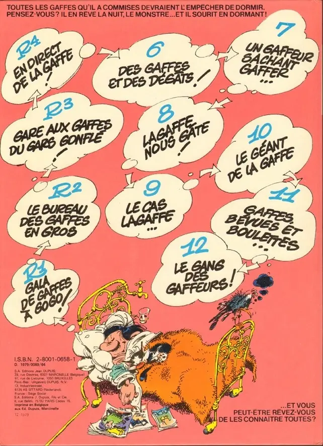 Verso de l'album Gaston Tome 13 Lagaffe mérite des baffes