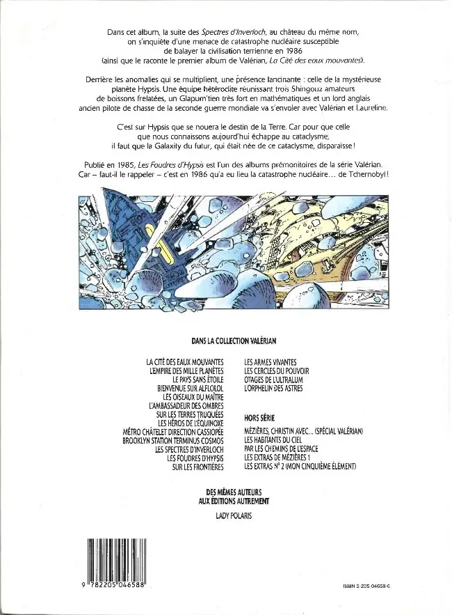 Verso de l'album Valérian Tome 12 Les foudres d'Hypsis