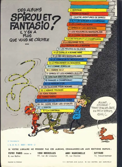 Verso de l'album Spirou et Fantasio Tome 17 Spirou et les hommes-bulles