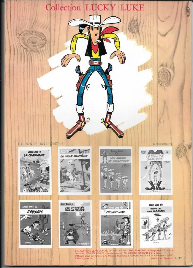 Verso de l'album Lucky Luke Tome 18 A l'ombre des derricks