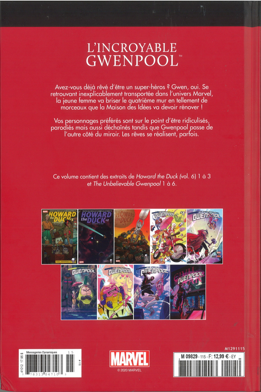 Verso de l'album Le meilleur des Super-Héros Marvel Tome 115 L'Incroyable Gwenpool