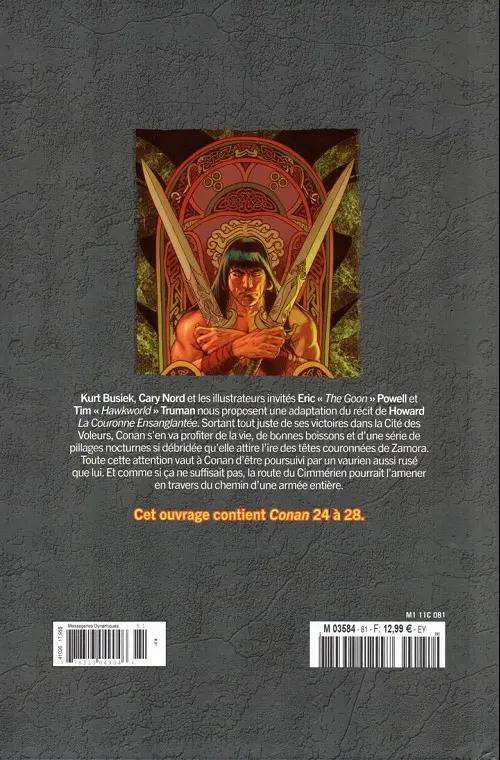 Verso de l'album The Savage Sword of Conan - La Collection Tome 81 La couronne ensanglantée