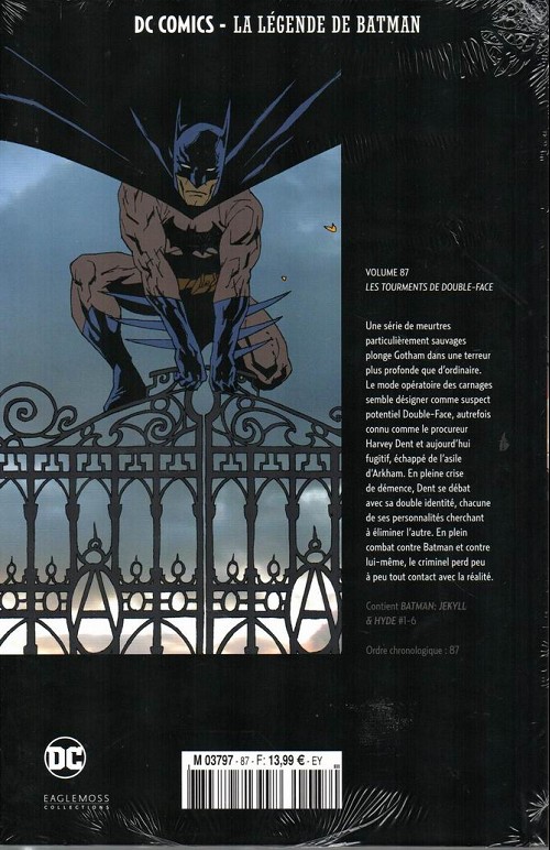 Verso de l'album DC Comics - La Légende de Batman Volume 87 Les tourments de double-face