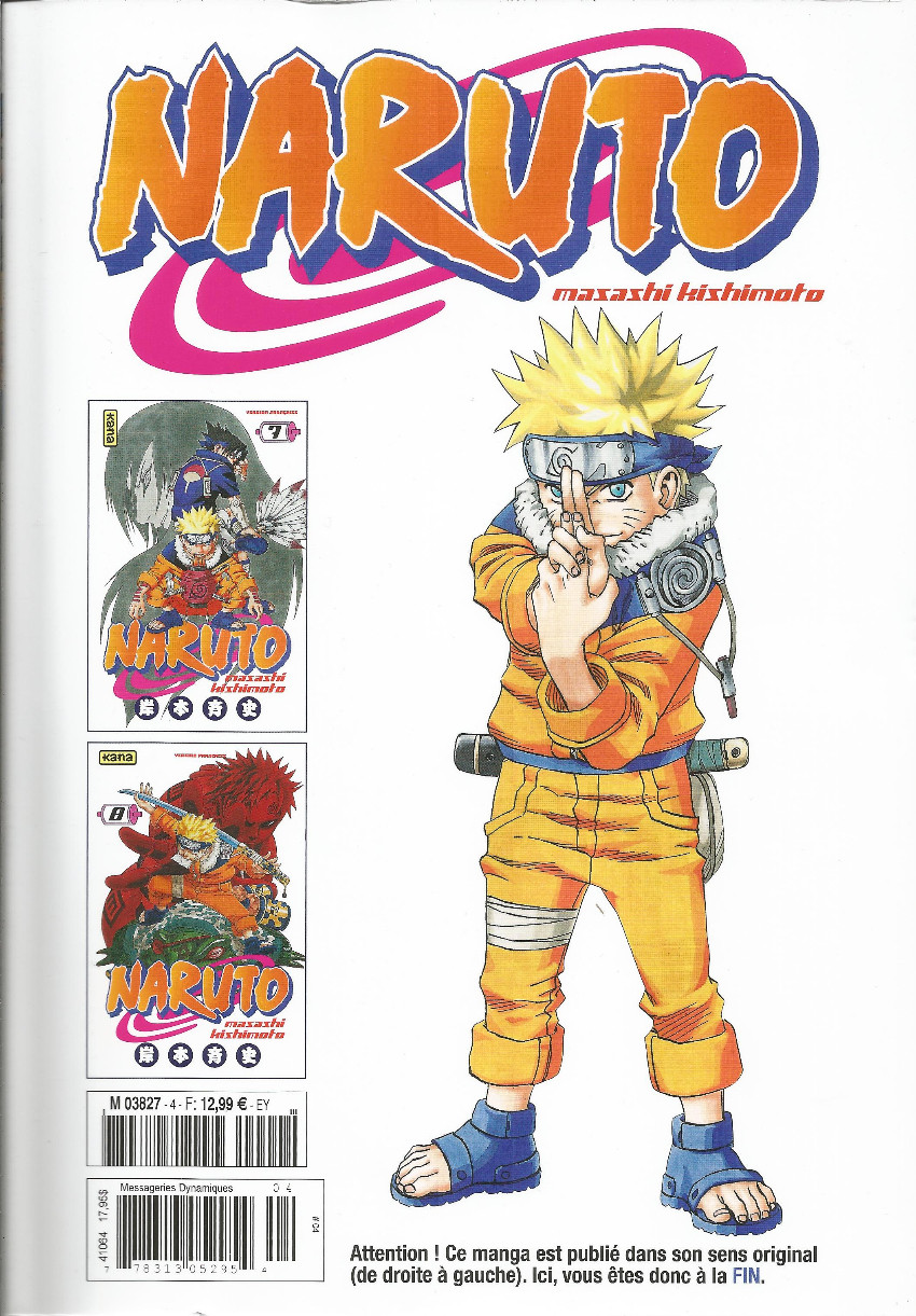 Verso de l'album Naruto L'intégrale Tome 4