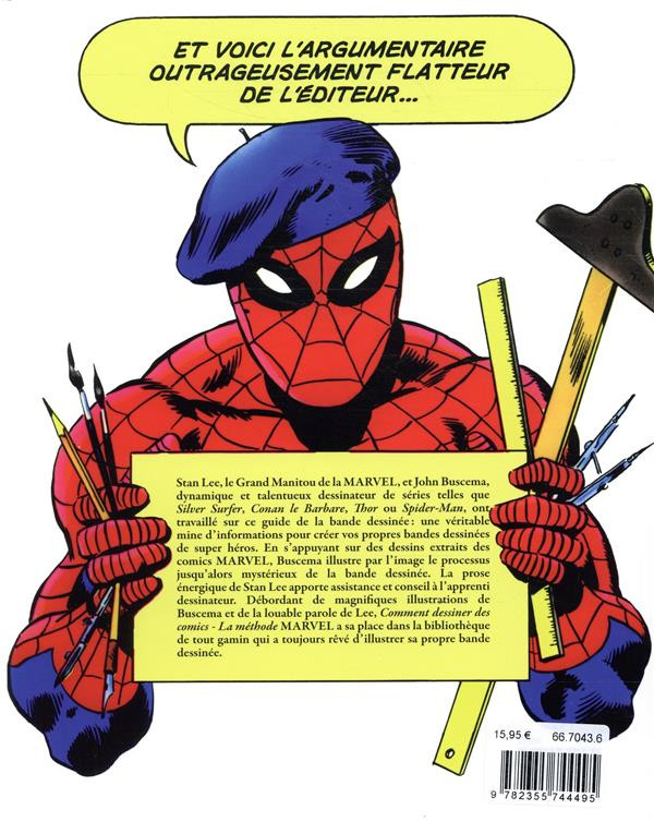 Verso de l'album Comment dessiner les comics : la méthode Marvel