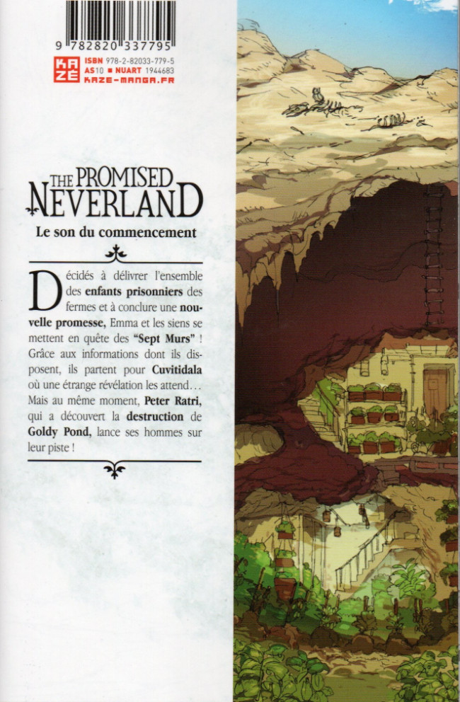 Verso de l'album The Promised Neverland 12 Le son du commencement