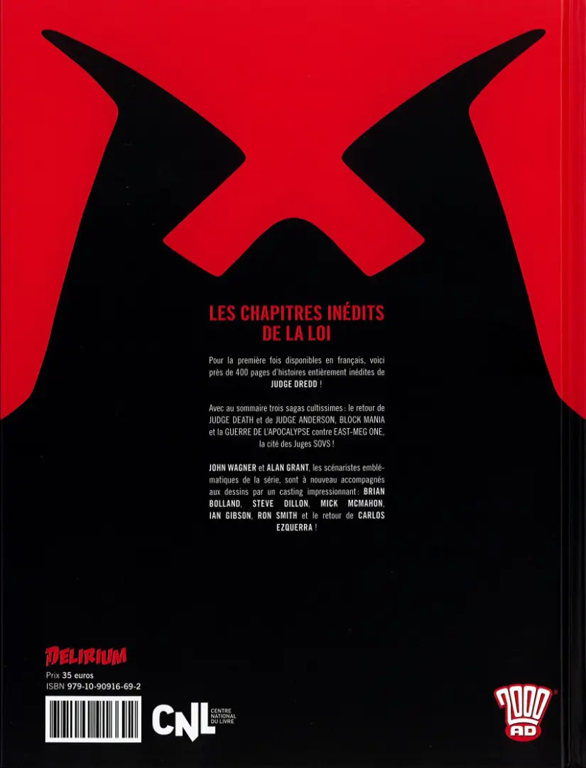 Verso de l'album Judge Dredd : Les Affaires classées 06 Années 2103-2104 (2000 AD progs 208-270)