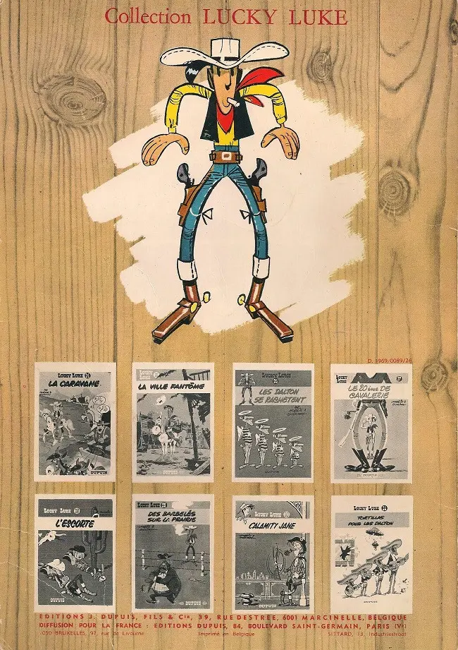Verso de l'album Lucky Luke Tome 1 La mine d'or de Dick Digger