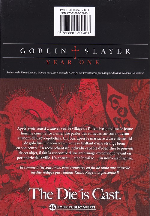 Verso de l'album Goblin Slayer : Year One 4