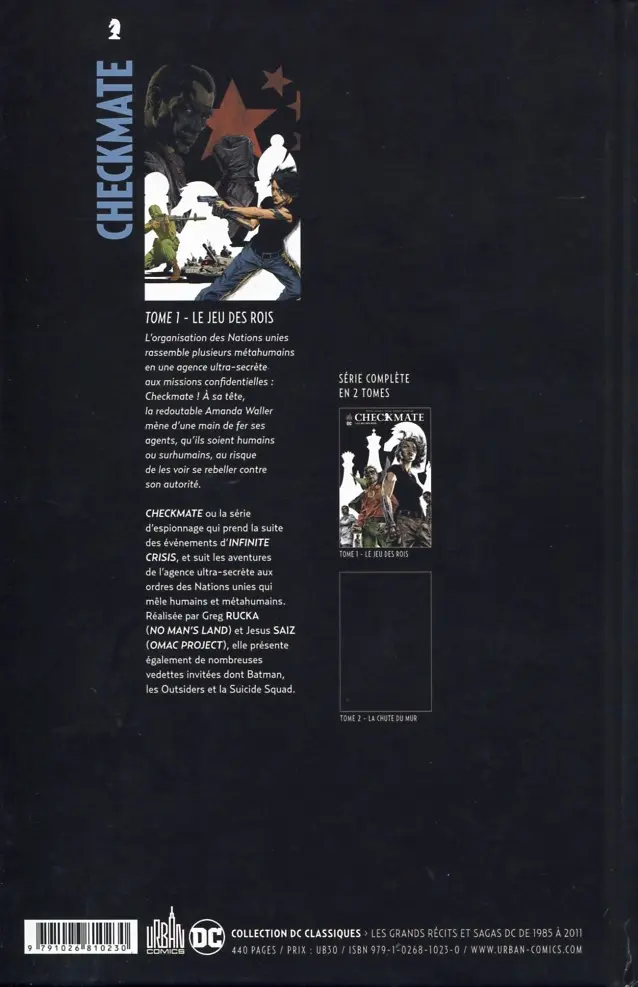 Verso de l'album Checkmate Tome 1 Le jeu des rois