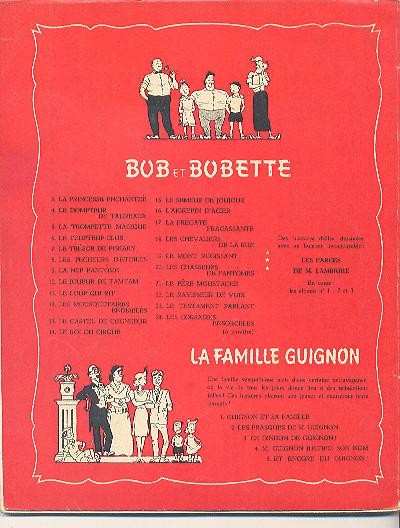 Verso de l'album Bob et Bobette Tome 23 Le testament parlant