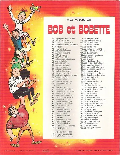 Verso de l'album Bob et Bobette Tome 118 Le cercle d'or