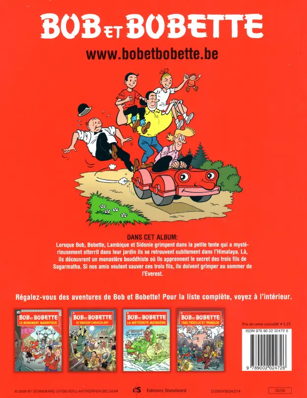 Verso de l'album Bob et Bobette Tome 220 Sagarmatha