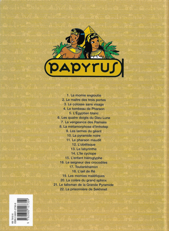 Verso de l'album Papyrus Tome 10 La pyramide noire