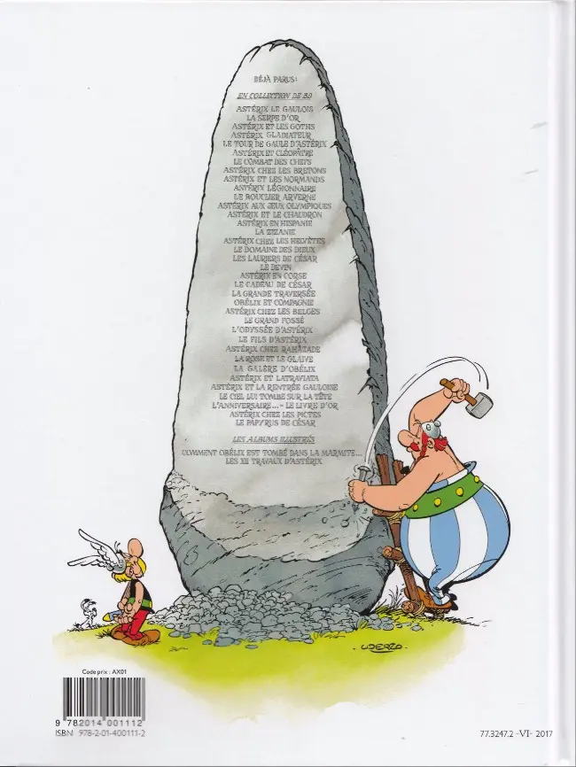 Verso de l'album Astérix Tome 24 Astérix chez les Belges