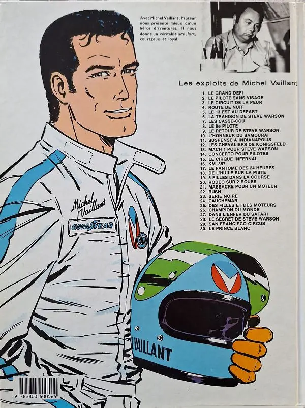 Verso de l'album Michel Vaillant Tome 13 Concerto pour pilotes