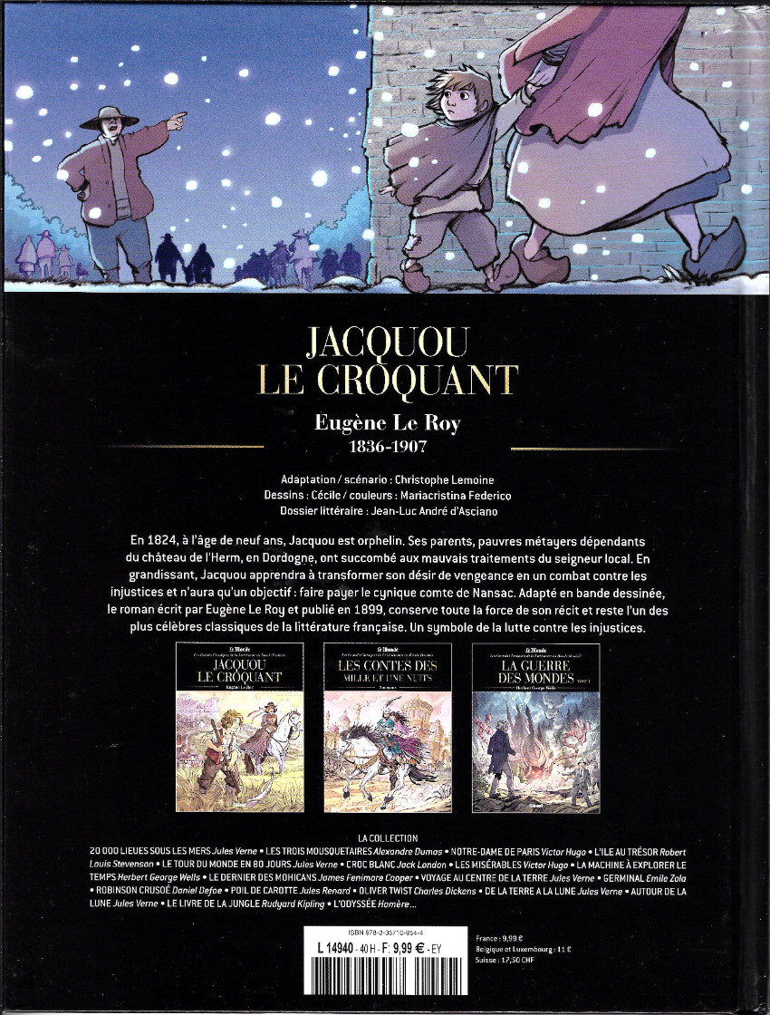 Verso de l'album Les Grands Classiques de la littérature en bande dessinée Tome 40 Jacquou le croquant
