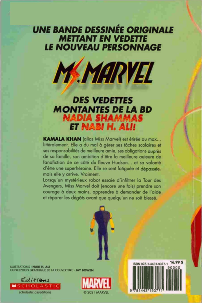 Verso de l'album Ms. Marvel 1 Étirée au max