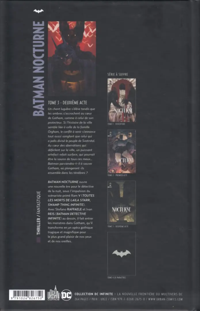 Verso de l'album Batman Nocturne Tome 3 Deuxième acte