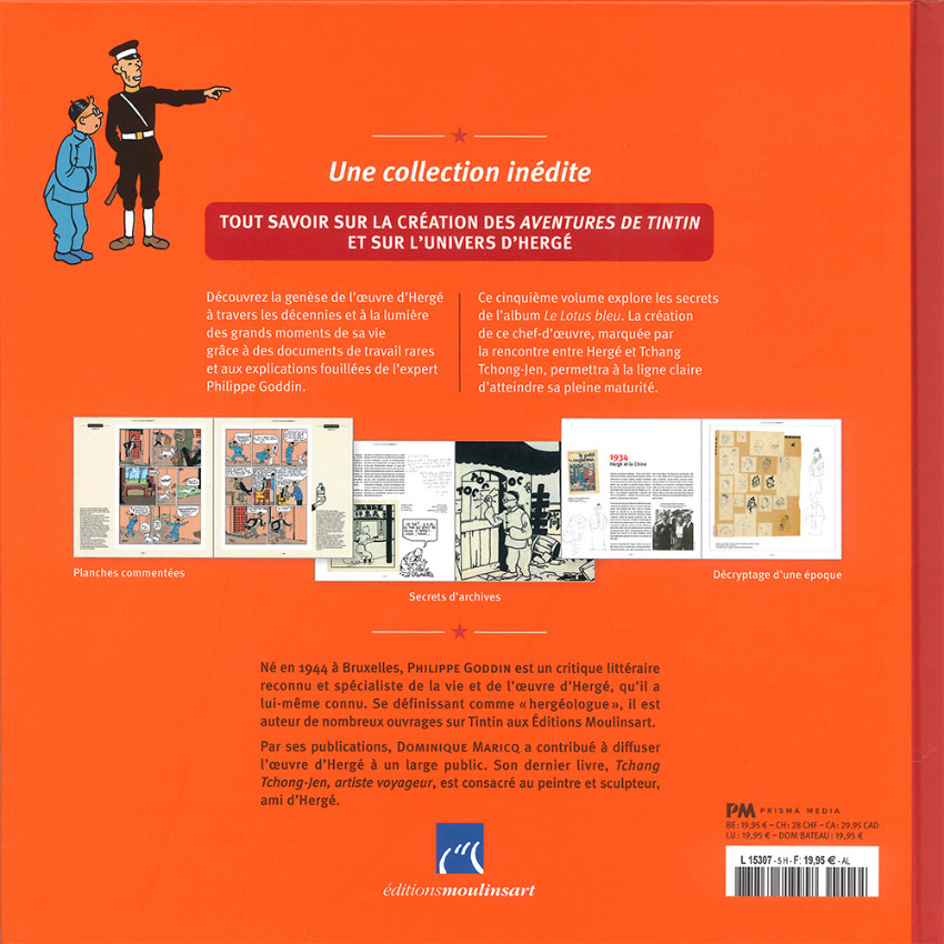 Verso de l'album Tintin - Les coulisses d'une œuvre 5 Le lotus bleu