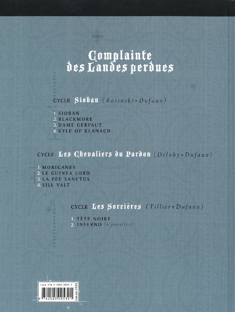 Verso de l'album Complainte des Landes perdues Tome 1 Sioban