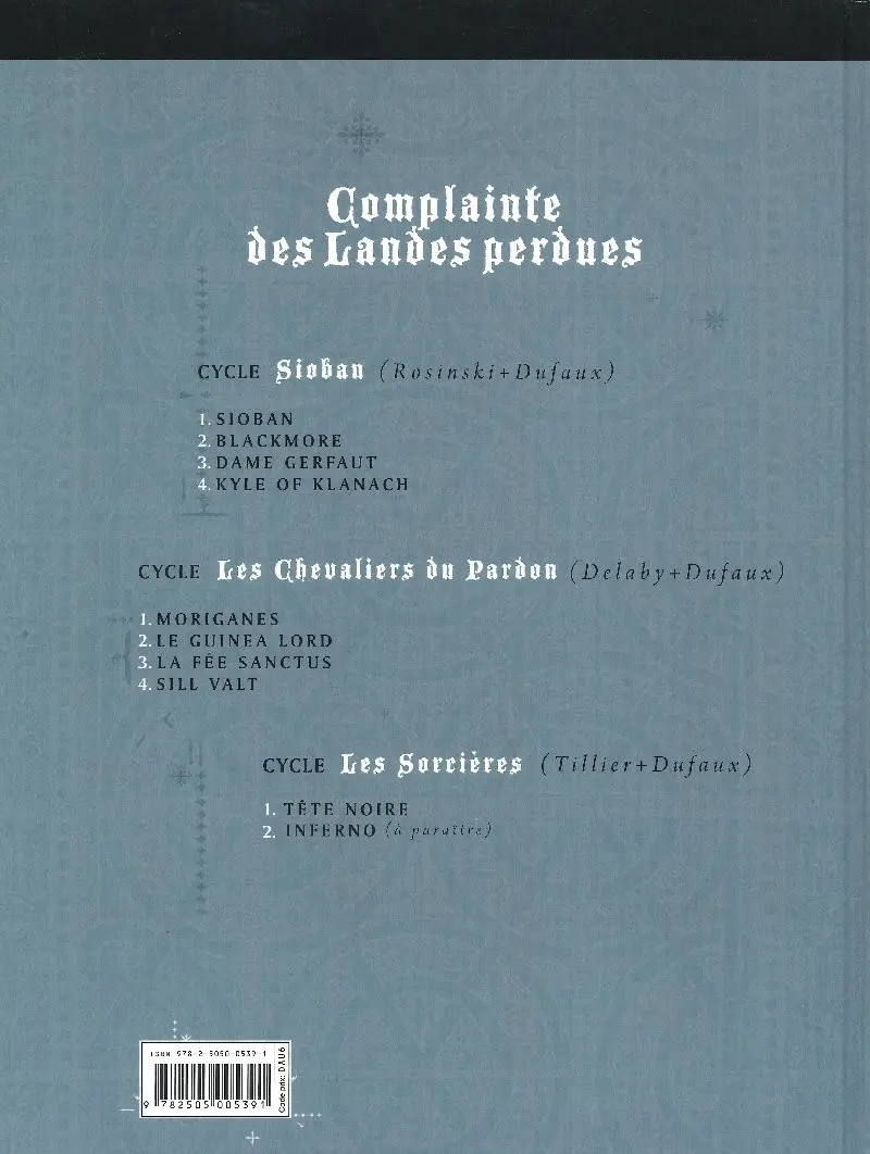Verso de l'album Complainte des Landes perdues Sioban Tome 1 Sioban