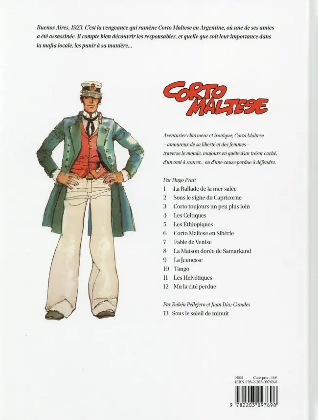 Verso de l'album Corto Maltese Tome 10 Tango